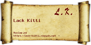 Lack Kitti névjegykártya